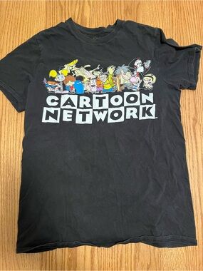Men’s Cartoon Network Characters Short Sleeve Shirt - Black, Size Small